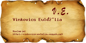 Vinkovics Eulália névjegykártya